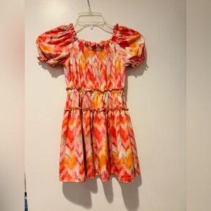 BCBG GIRLS Colorful Kids Dress with Puff Sleeves, Size XS (5/6)